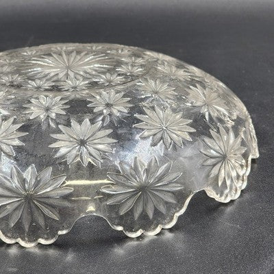 Westmoreland Glass Bowl Star Pattern EAPG Round 9.5" Scalloped Vtg Centerpiece