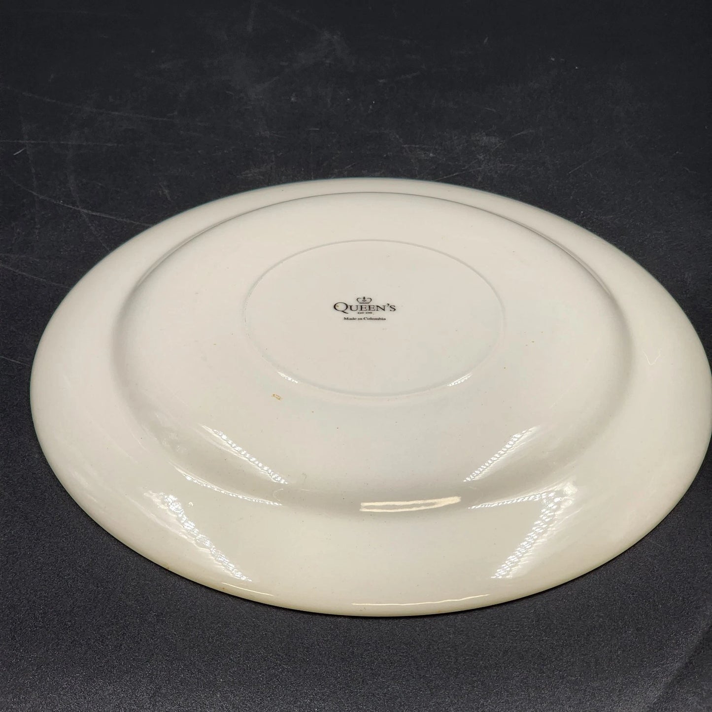 Queen’s Churchill Rooster Dinner Plate Black 10.5" Toile Floral Gingham Colombia