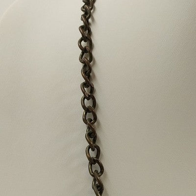 Plunder Red Wood Pendant with Antique Gold Tone Chain & Beads Necklace Jewelry