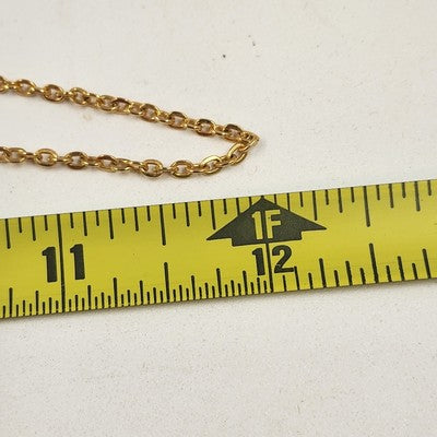 Gold Tone Figaro Chain with Charm Stars Two Strand Subtle Refined Necklace 12"