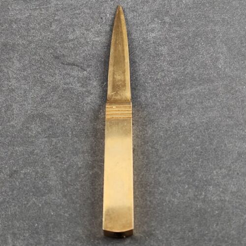 Solid Brass Letter Opener 7” Long Double Edge Vintage Elegant Coal Rep Intl
