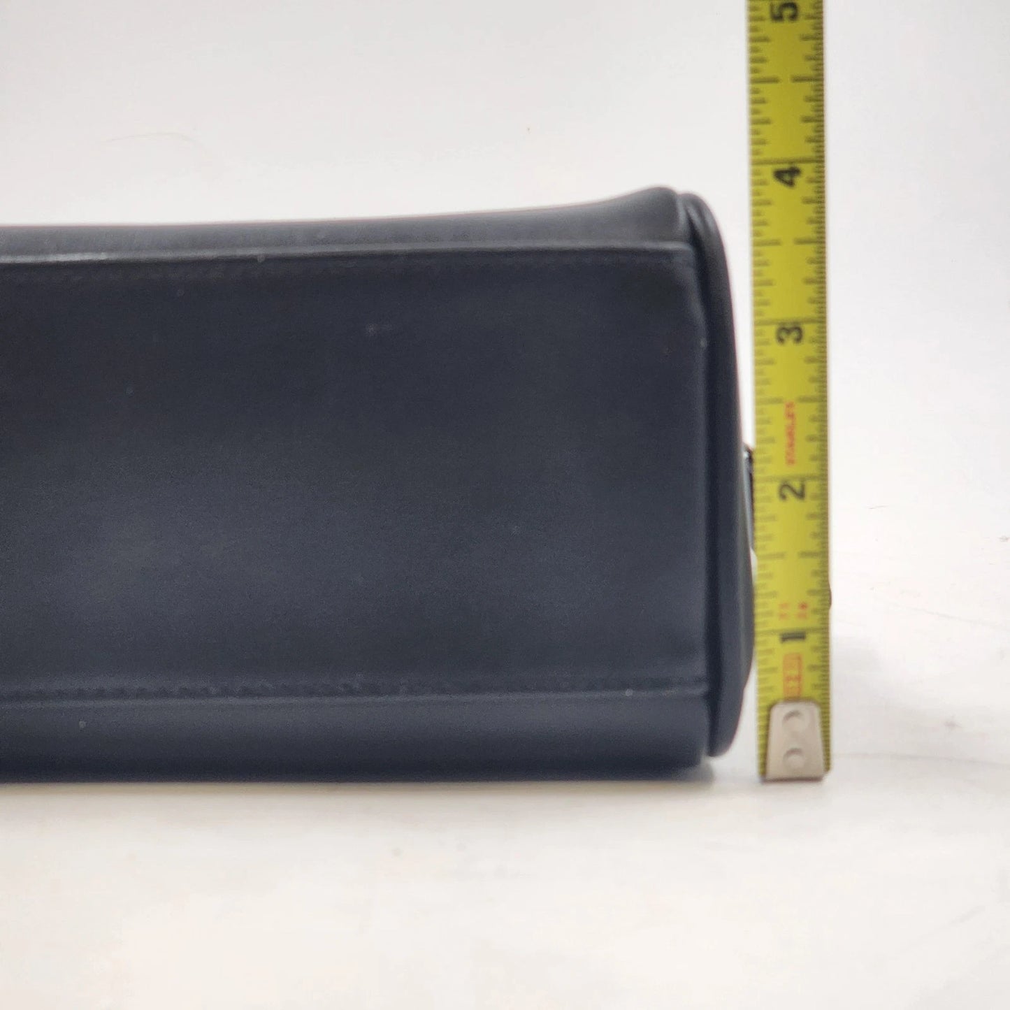 Liz Claiborne Black Faux Leather Satchel Handbag Classic Top Handle Purse Vtg