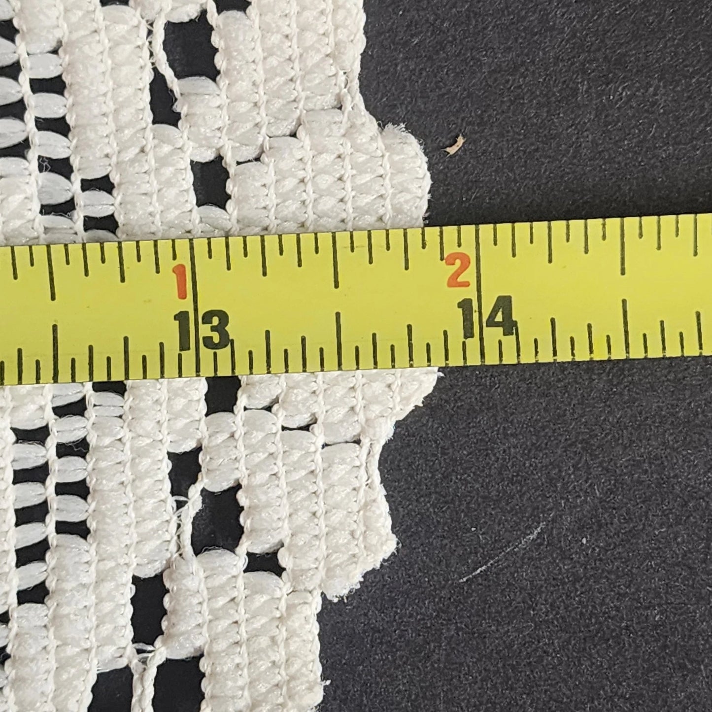 Lace Table Runner Scarf Oval Doily Off White Floral Crochet 30x14 Minor Flaws