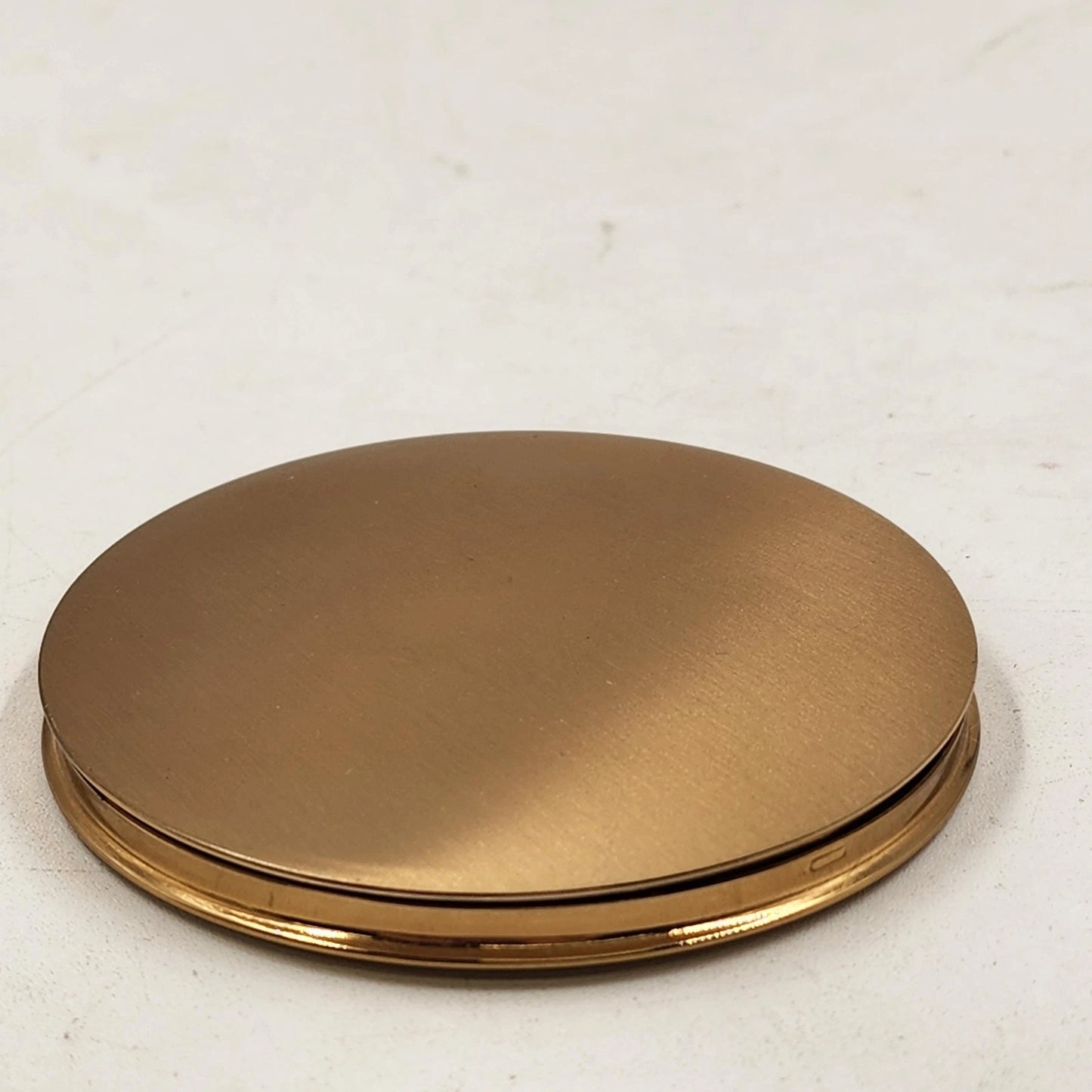 Souvenir Powder Compact Nassau Sailboat Gold Case Mirror Puff Sifter Vtg Unused