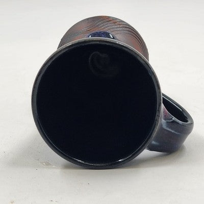 Studio Pottery Coffee Mug John Scott Crafted Tea Cup 5.75" Cobalt Black Vintage
