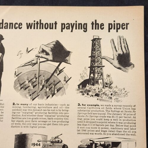 Union Oil Company of Calif Can't Dance wo Paying the Piper 1948 Vintage Print Ad