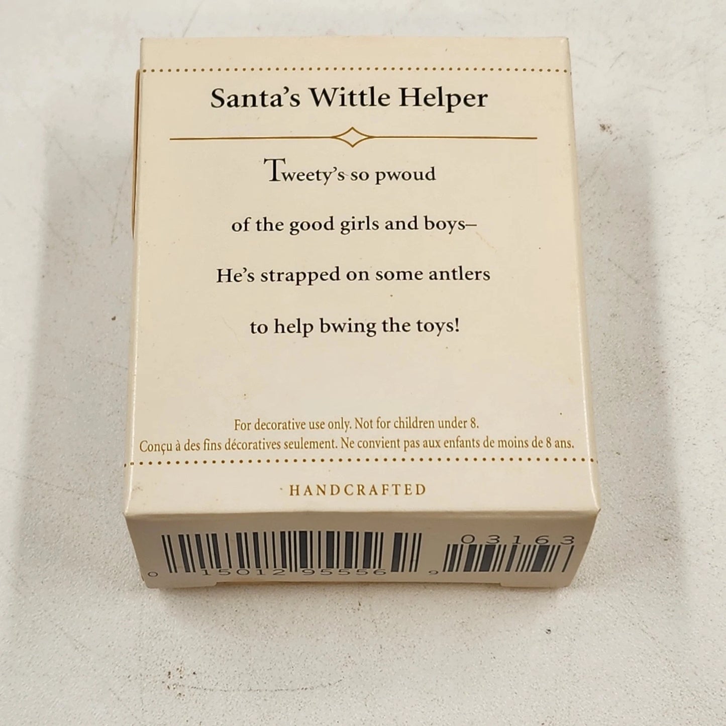 2 Hallmark Keepsake Miniature Ornaments 2000's Santa's Wittle Helper and Rudolph