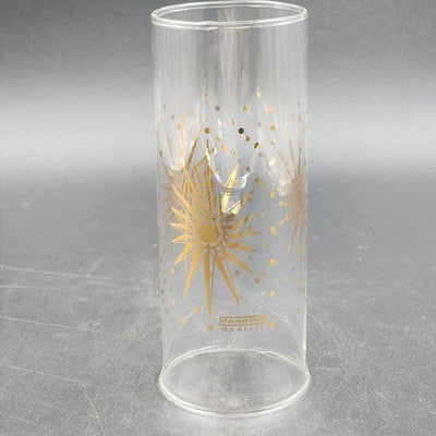 Douglas Glass Cylinder Chimney Starburst Design Open Bottom Vintage Decorative