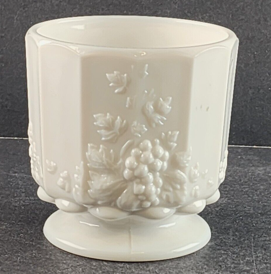 Footed Open Sugar Bowl Paneled Grape Milk Glass by Westmoreland 3.75" Across