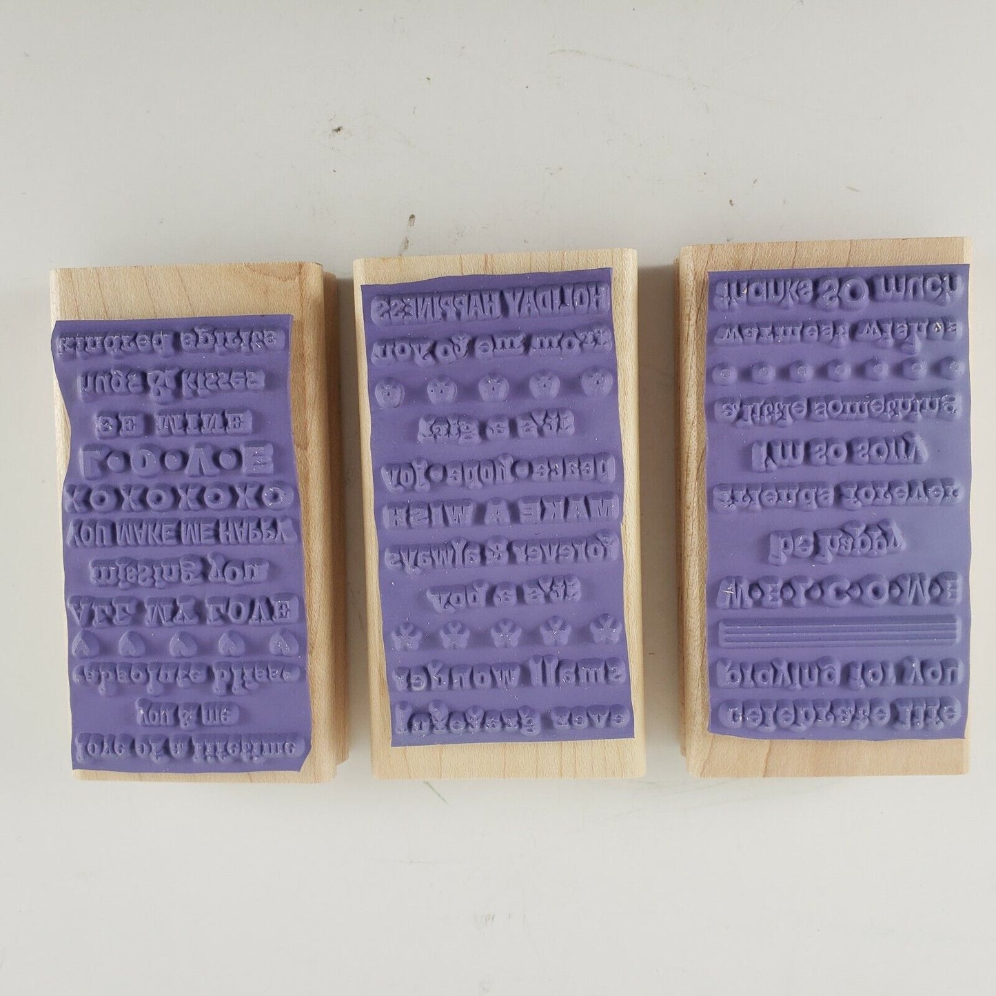 STAMPIN UP! So Many Sayings Set of 3 Wood Rubber Stamps Retired 2007 Never Used