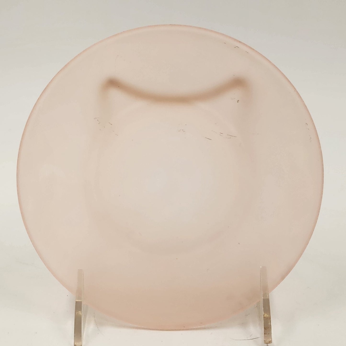 Indiana Glass Pink Silk Frosted Glass Bread Dessert and Banana Split Boat Plate