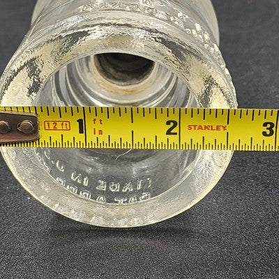 Pyrex MC Clear Glass Insulator NDD Code USA Made 2.5"x4" Vintage