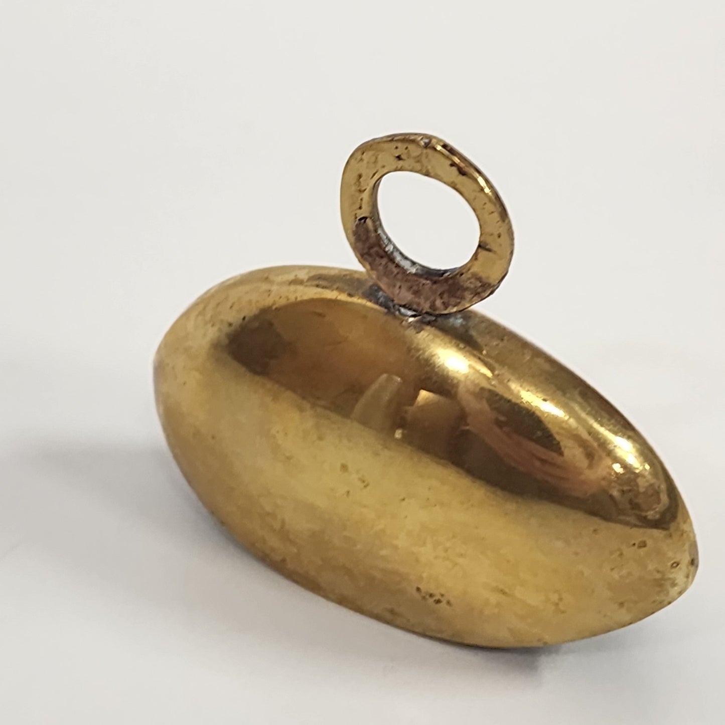 Shiny Brass Gold Tone Asymmetrical Temple Fasting Bell with Ring Handle 3"x2.5"