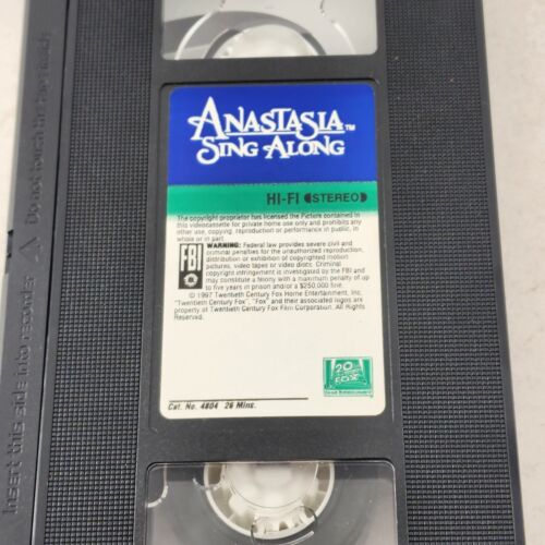 Anastasia Sing Along All-Time Family Favorites VHS 1991 Children's Movie