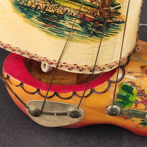 Sailing Wooden Shoe Night Light Clog Windmill Image on the Sail Holland Vintage
