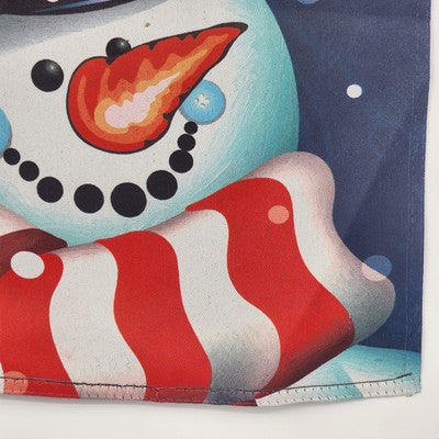WELCOME Garden Flag Banner Christmas Holiday Snowman Double Sided 12.5"x19"