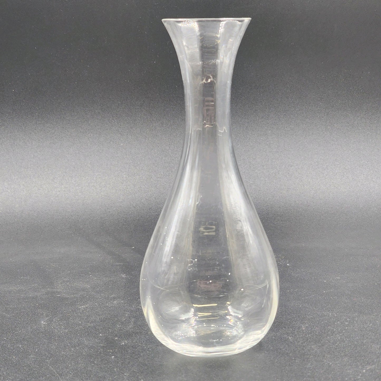 Wedgwood Clear Crystal Glass Bud Vase 7.5 Inch Tall Bulb Base Flared Top