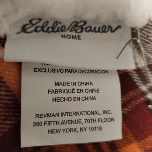 Eddie Bauer Edgewood Red Sherpa Fleece Throw Blanket 60x50 Reversible