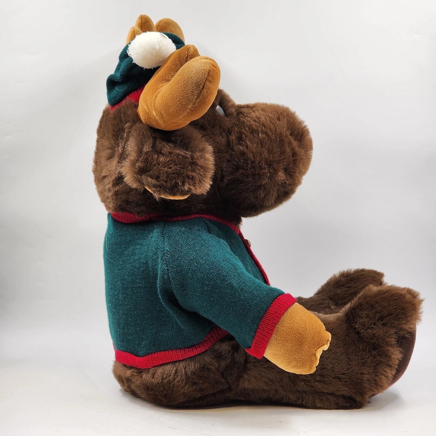 Prima Creations Cuddly Moose Plush 18" Sitting Christmas Sweater Holiday Decor