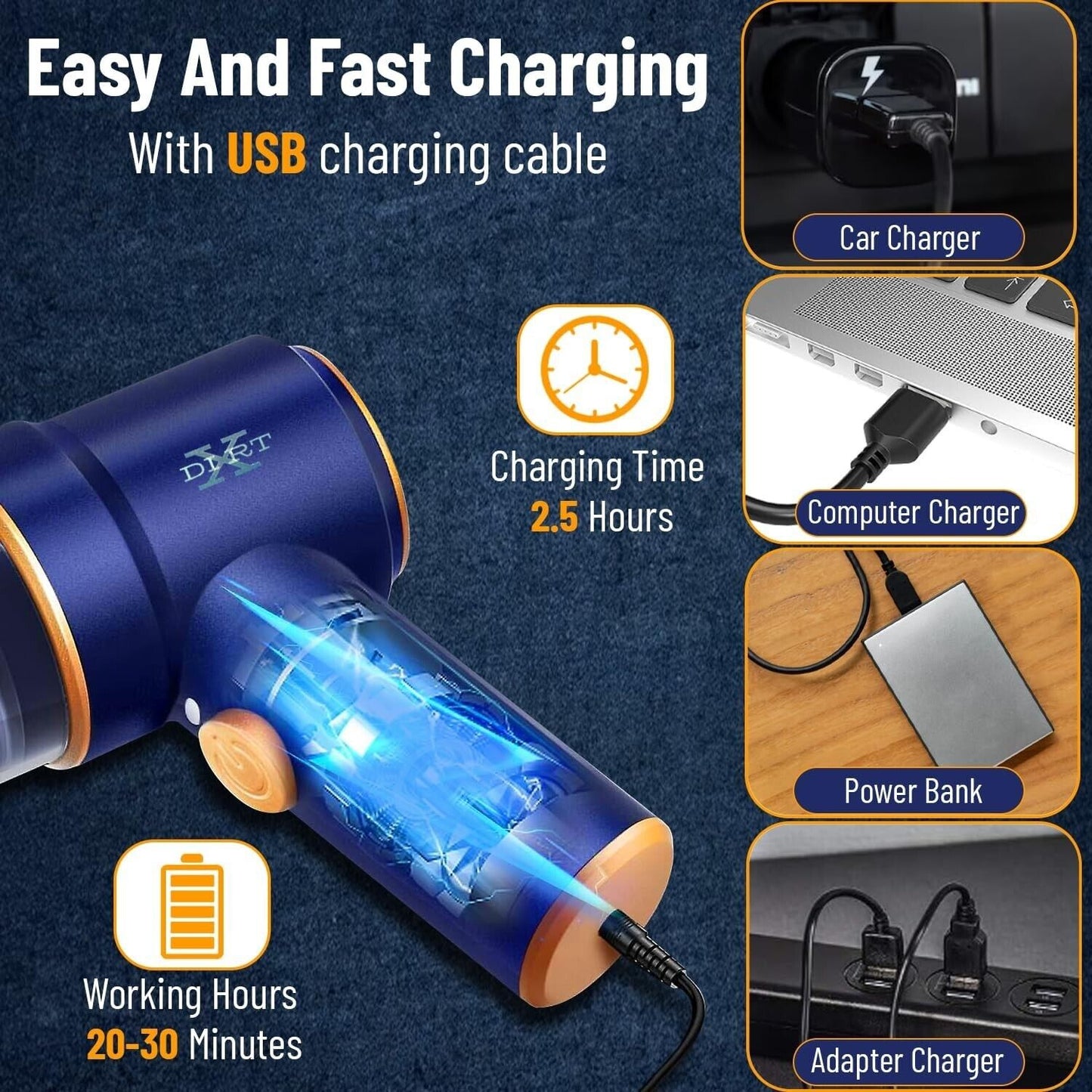 DIRTX Wireless Handheld Cordless Mini Car Vacuum Cleaner High Suction