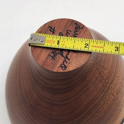 Hand Turned Walnut Wood Live Edge Bowl 5.75"x5" Signed 1990s Accent Decor