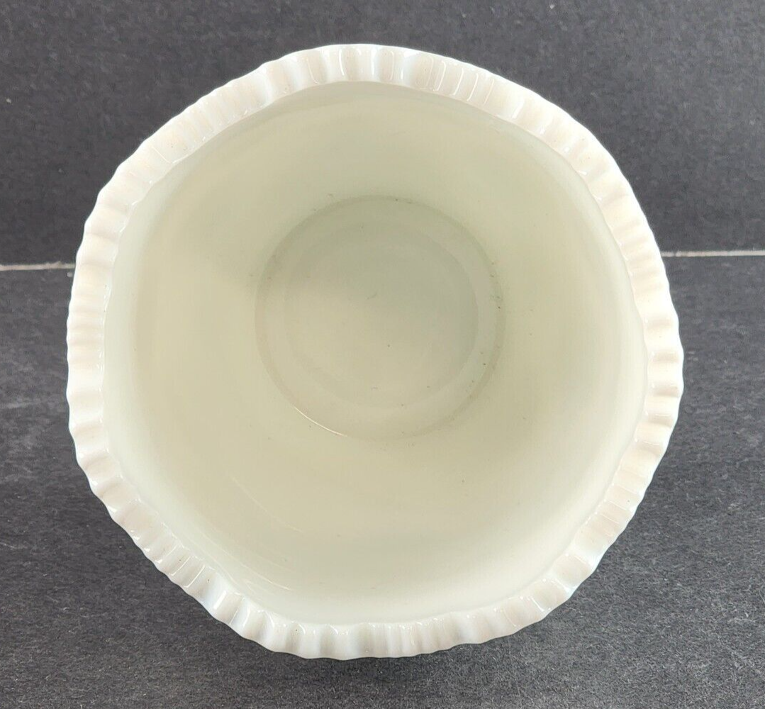 Footed Open Sugar Bowl Old Quilt Milk Glass by Westmoreland 3.75" Across x 3.5"H