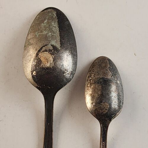 6 Various Silver Plate Flatware Pieces Vintage 2 Forks 2 Teaspoons 2 Other Spoon