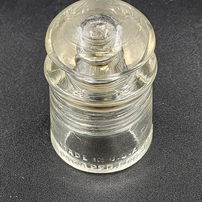Pyrex MC Clear Glass Insulator NDD Code USA Made 2.5"x4" Vintage