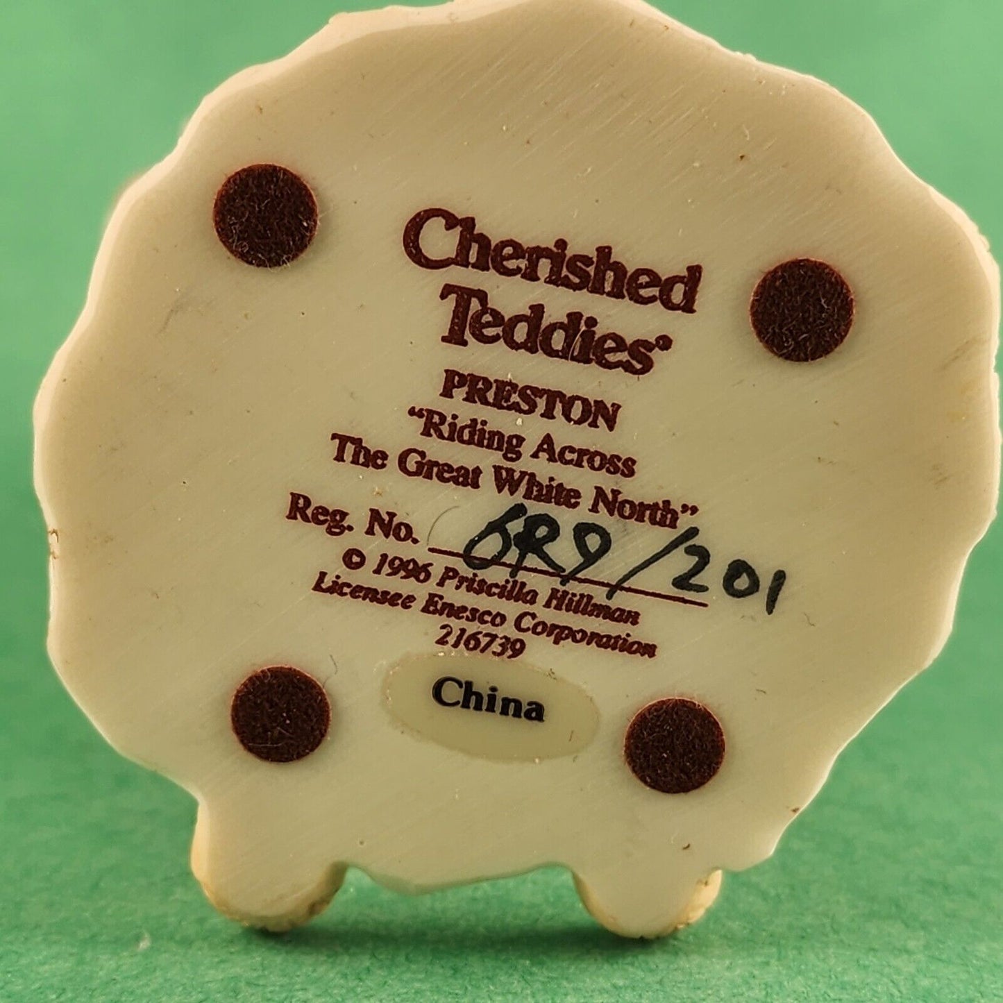 Cherished Teddies Preston Porcelain Figurines by Enesco Corp 1996 China