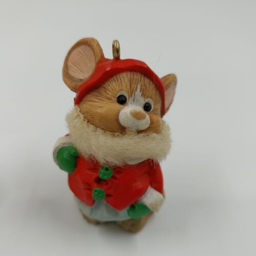 Set of 2 Hallmark Keepsake Christmas Ornaments – 1984 Santa Mouse & Cinnamon Bear – Vintage Holiday Collectibles with Original Boxes