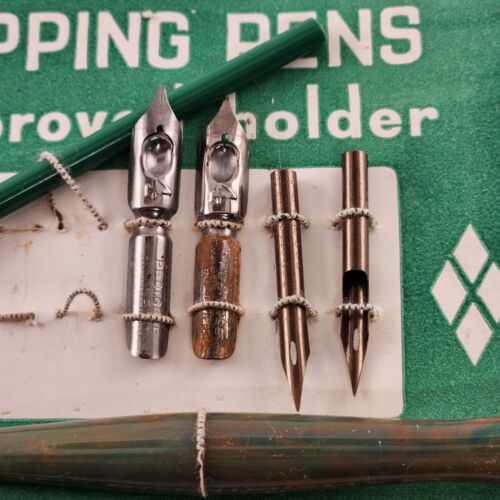 Barrel Fountain Mapping Pen Tips on Original Card Includes 2 Pen Handles