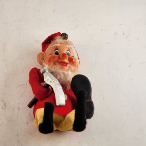 Elf Shelf Sitter Cobbler Shoe Maker Vintage Christmas Ornament Japan 1970s