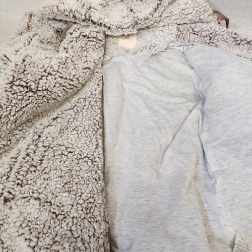 Thread & Supply Full Zip Sherpa Hooded Jacket Women's Size Small Color Mushroom