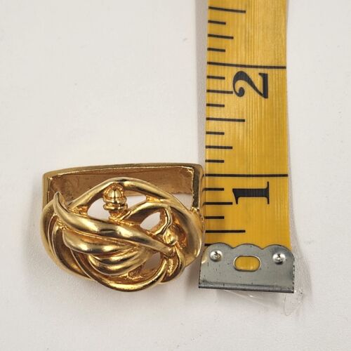 Elegant Gold Tone Love Knot Scarf Slide Neck Handkerchief Holder