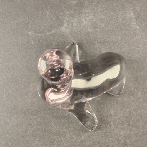 Viking Glass Paperweight Seal Balancing A Ball Figurine 7.25" New Martinsville
