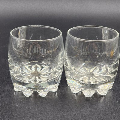 Set of 2 Bormioli Rocco Galassia Rocks Low Ball Barware Juice Glasses 8 oz Italy