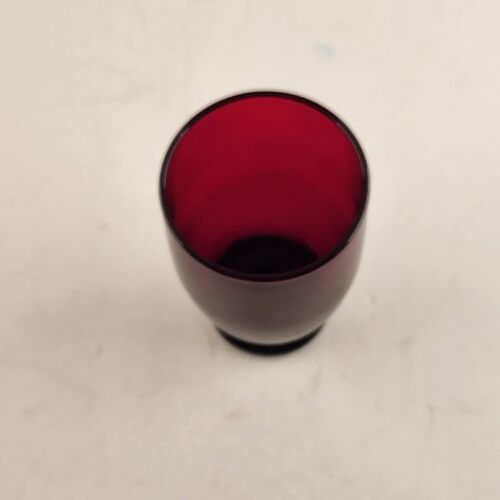 Set of 4 Anchor Hocking Royal Ruby 5 Oz Footed Juice Tumbler 3.75" Vintage