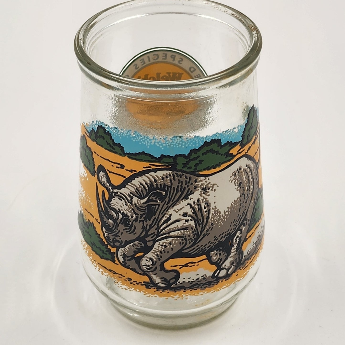 Endangered Species Collection #2 Rhino #6 Whale Welch's Jelly Jar Glass 4"x2.5"