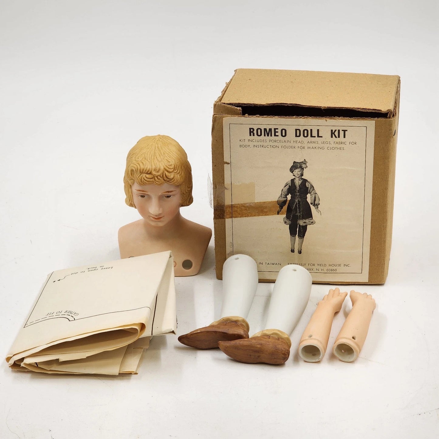 Romeo Doll Kit by Yield House with Head Arms Legs & Pattern Complete Set