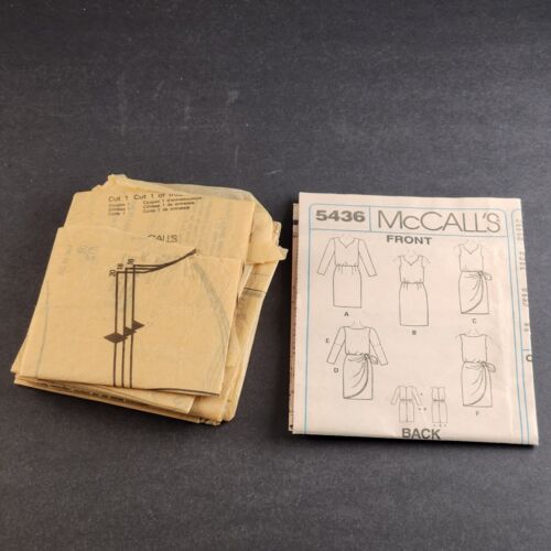 McCall's 5436 Vintage Sewing Pattern Fashion Basics Ladies Dress Size 16 18 20