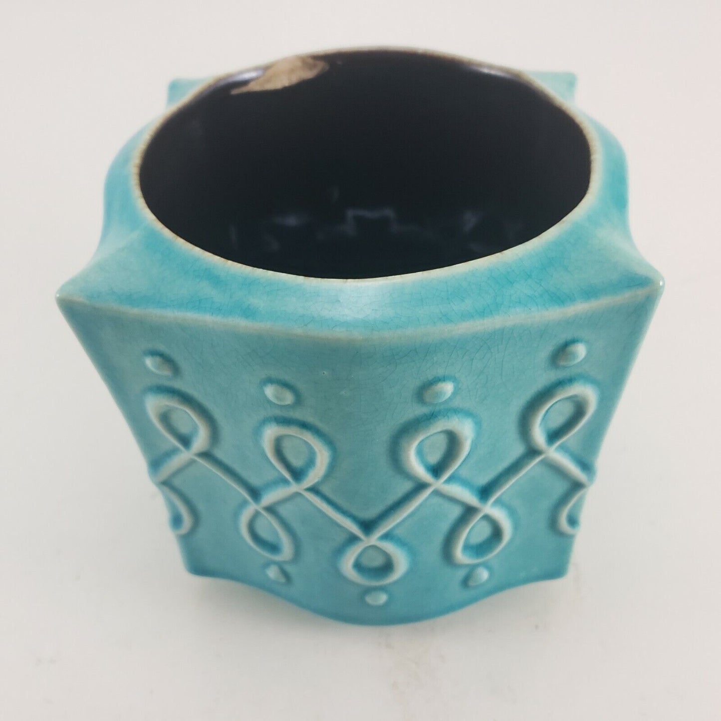 Red Wing Pottery USA Planter 1278 Aqua Turquoise Color Vintage Mid Century 4"x4"