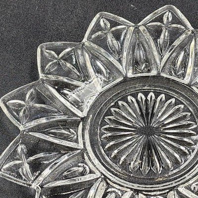 Clear Flower Petal Bread & Butter Plate 6.25" Federal Glass Pressed Design 1960s