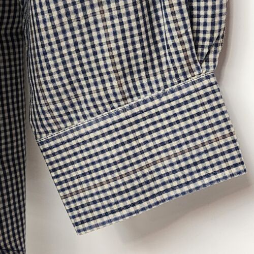 David Taylor Men’s Long Sleeve Navy Blue And White Plaid Button Down Shirt