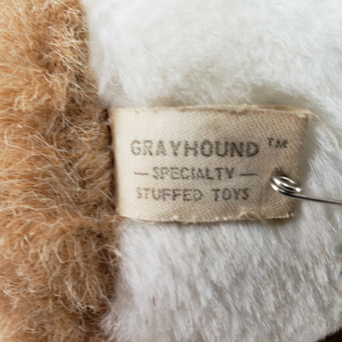 Greyhound Plush Dog 1980 Christmas Brown White Floppy Ear Puppy Stuffed Toy