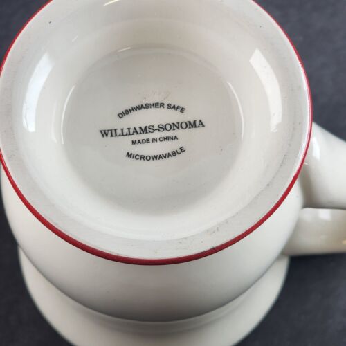 Williams Sonoma Snowman Chef Hot Cocoa Mugs Coffee Cups Holiday Christmas 4 pc