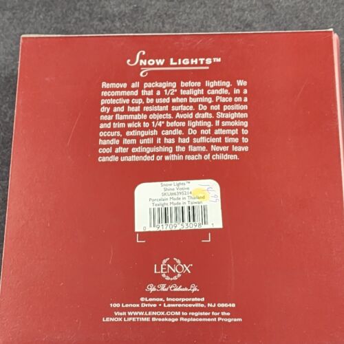 Lenox Snow Lights For the Holidays Shine Votive Tealight Holder New in Box