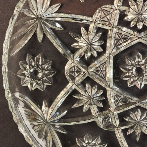 Anchor Hocking Star of David Clear Glass Large Platter 13½" Tray