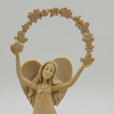 Enesco Foundations Angel Figure by Karen Hahn "God Smiled The Day You Were Born"