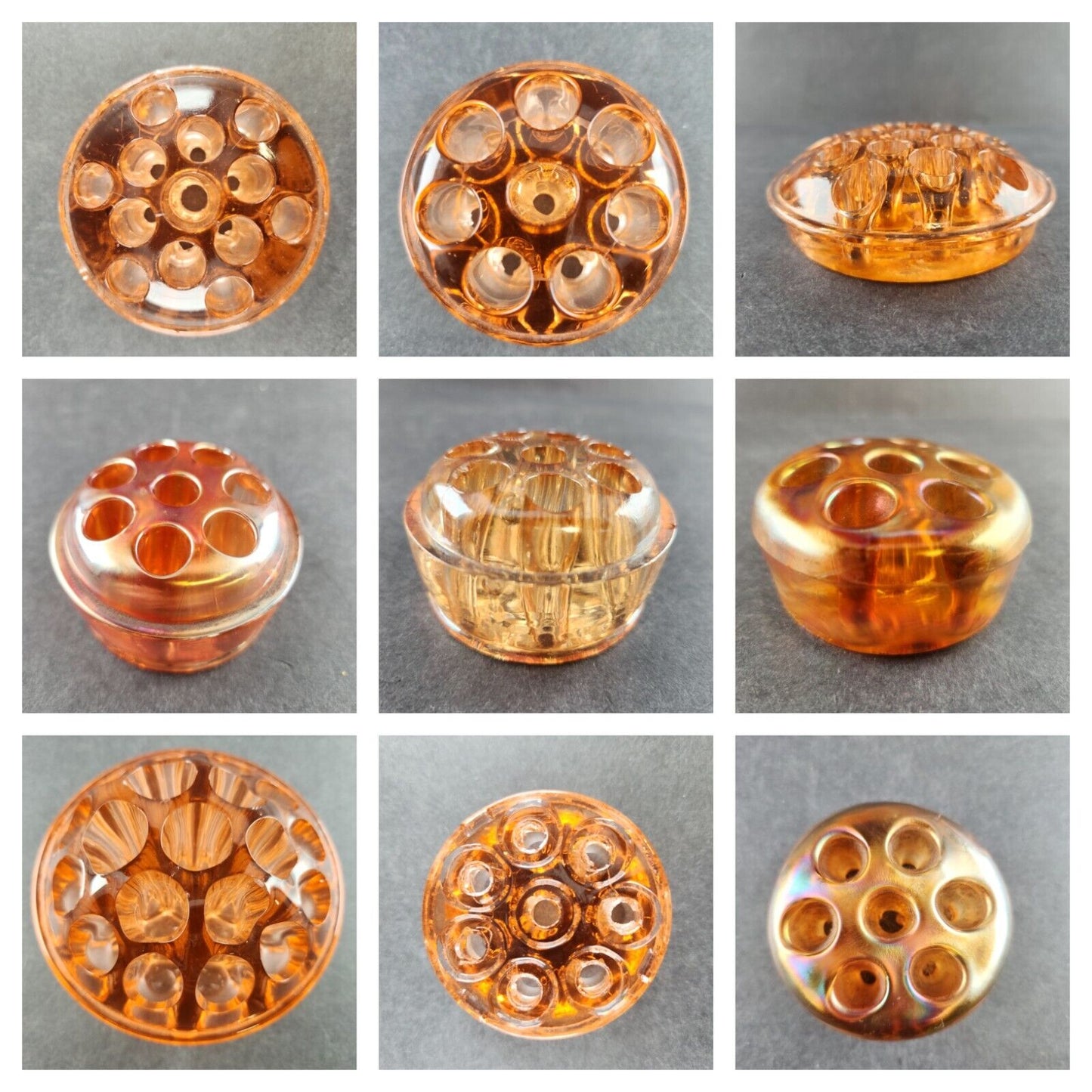 Floral Frog Glass Amber Color Vintage Decortications Floral Arrangements