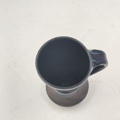 Studio Pottery Coffee Mug John Scott Crafted Tea Cup 5.75" Cobalt Black Vintage